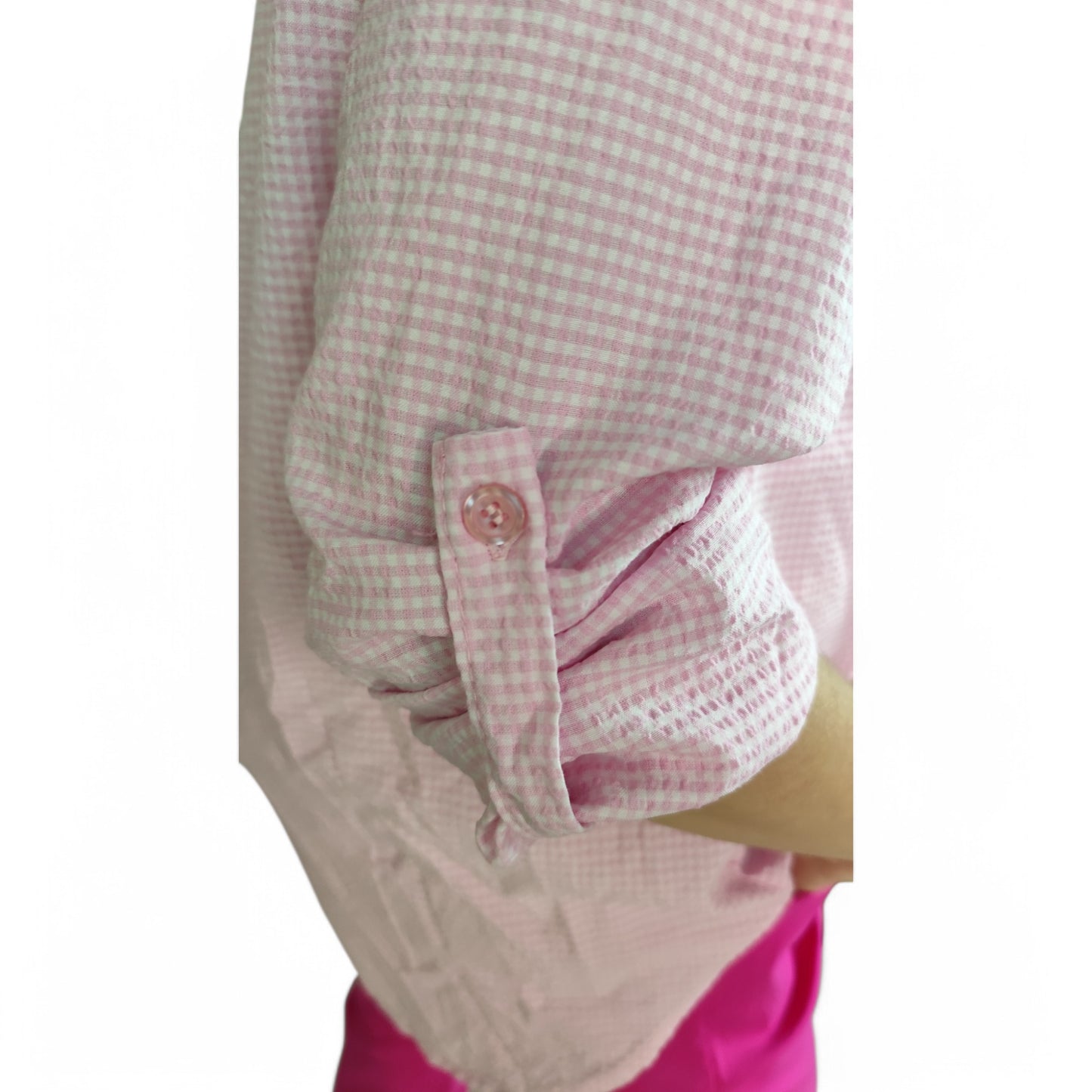 Karo-Bluse in Rosa-Weiß