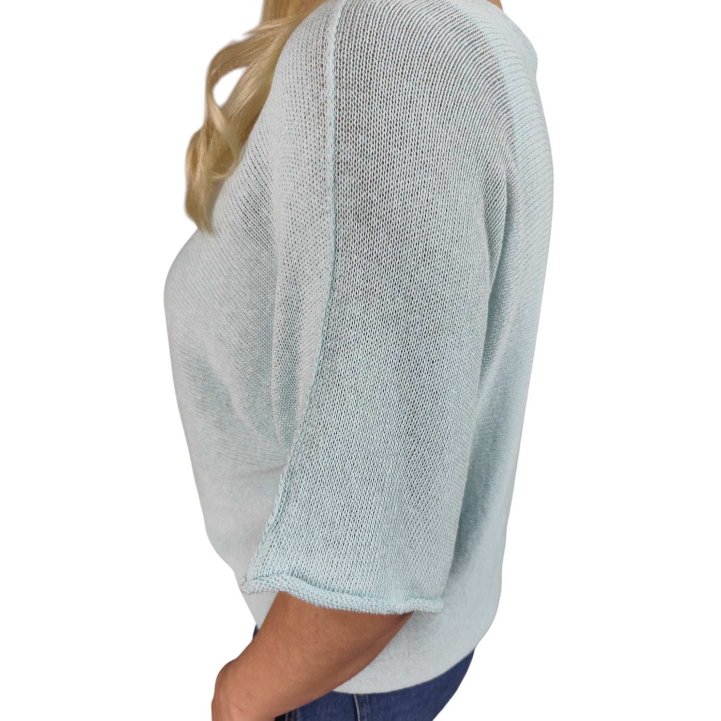 Oversize Feinstrick Shirt in Mintgrün