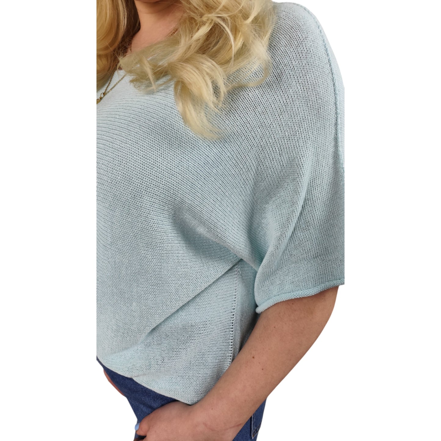 Oversize Feinstrick Shirt in Mintgrün