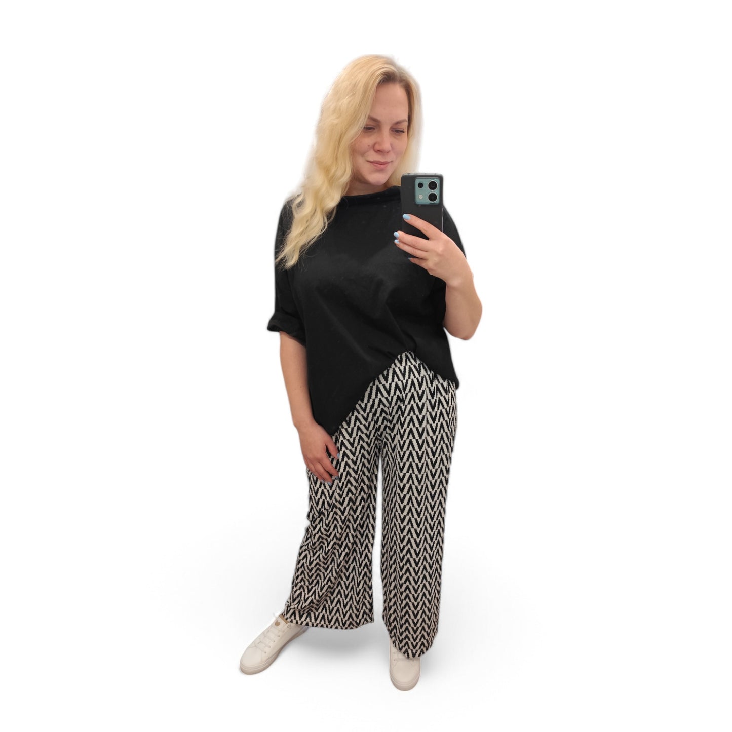 Bluse mit Kragen in Schwarz