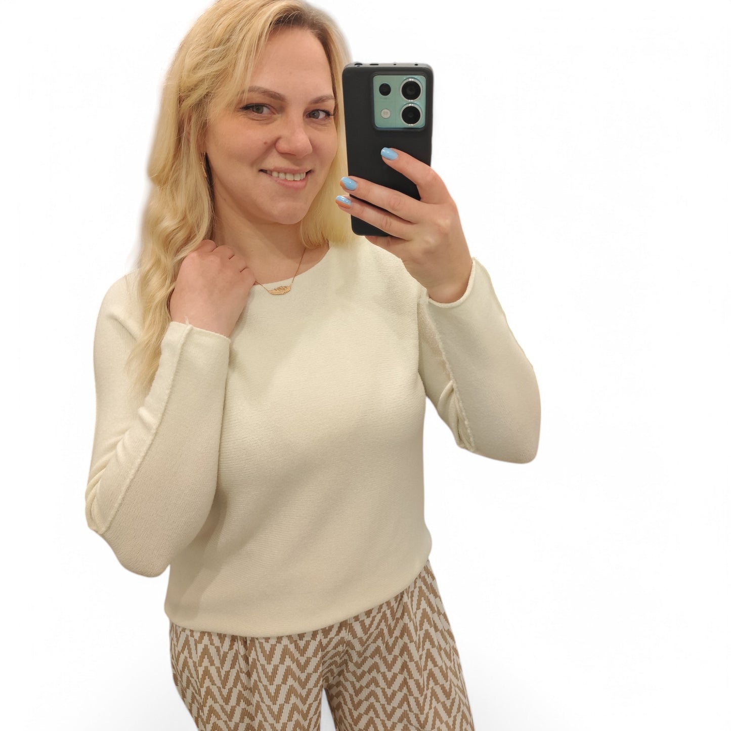 Feinstrickpullover in Beige