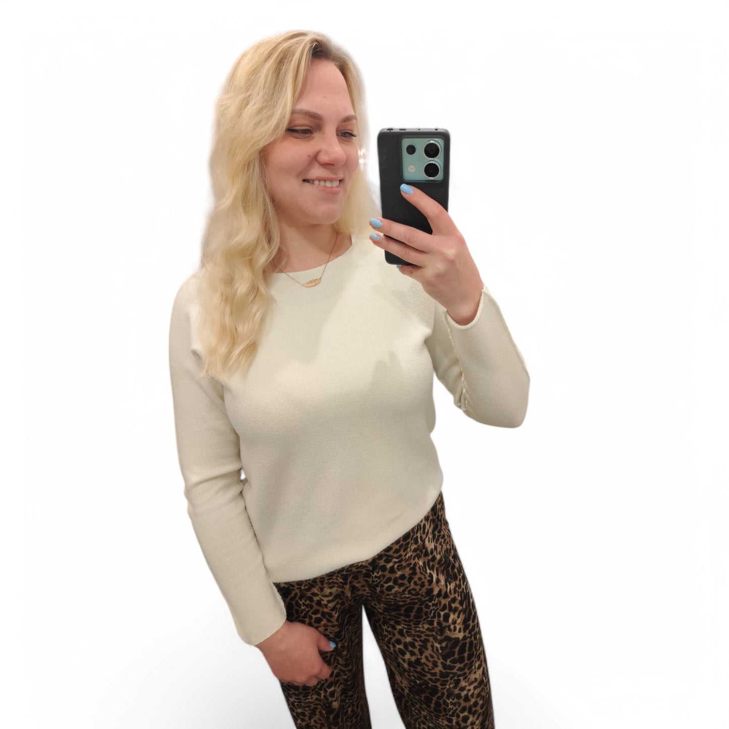 Feinstrickpullover in Weiß