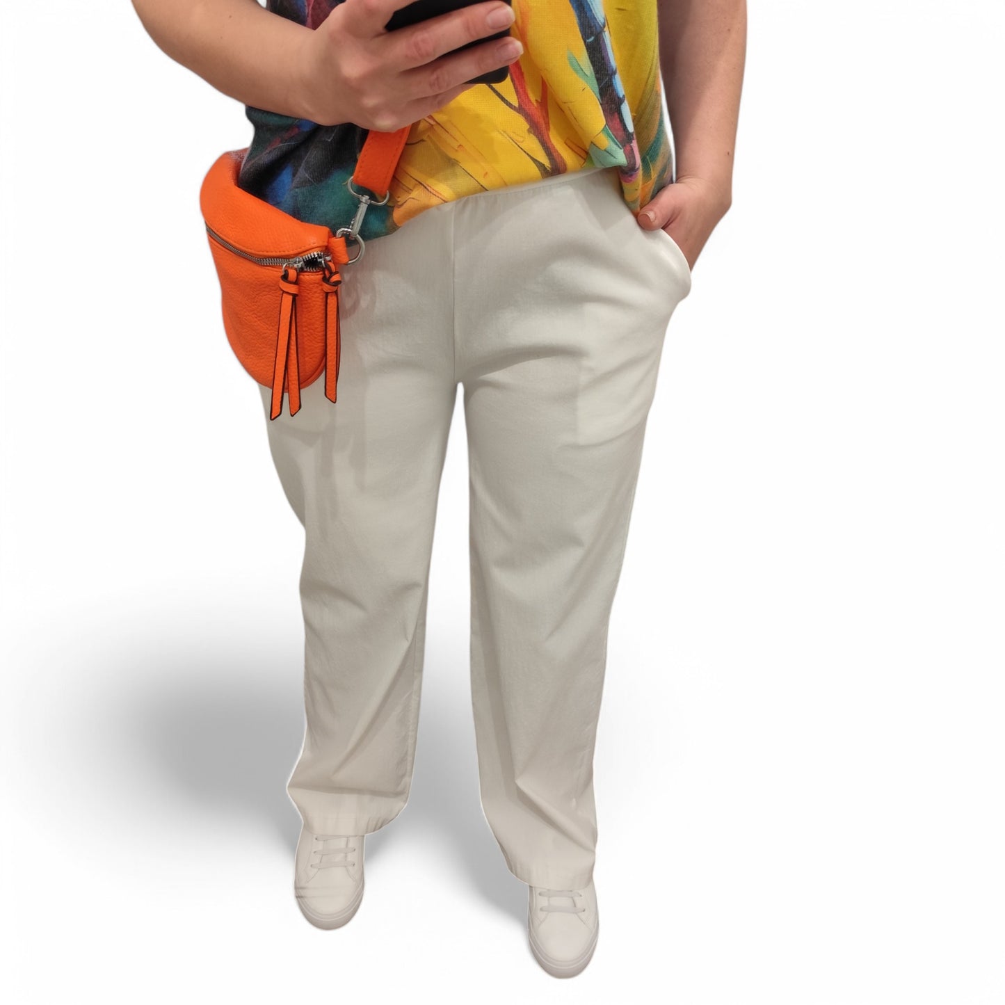 Wide-Leg Hose in Weiß