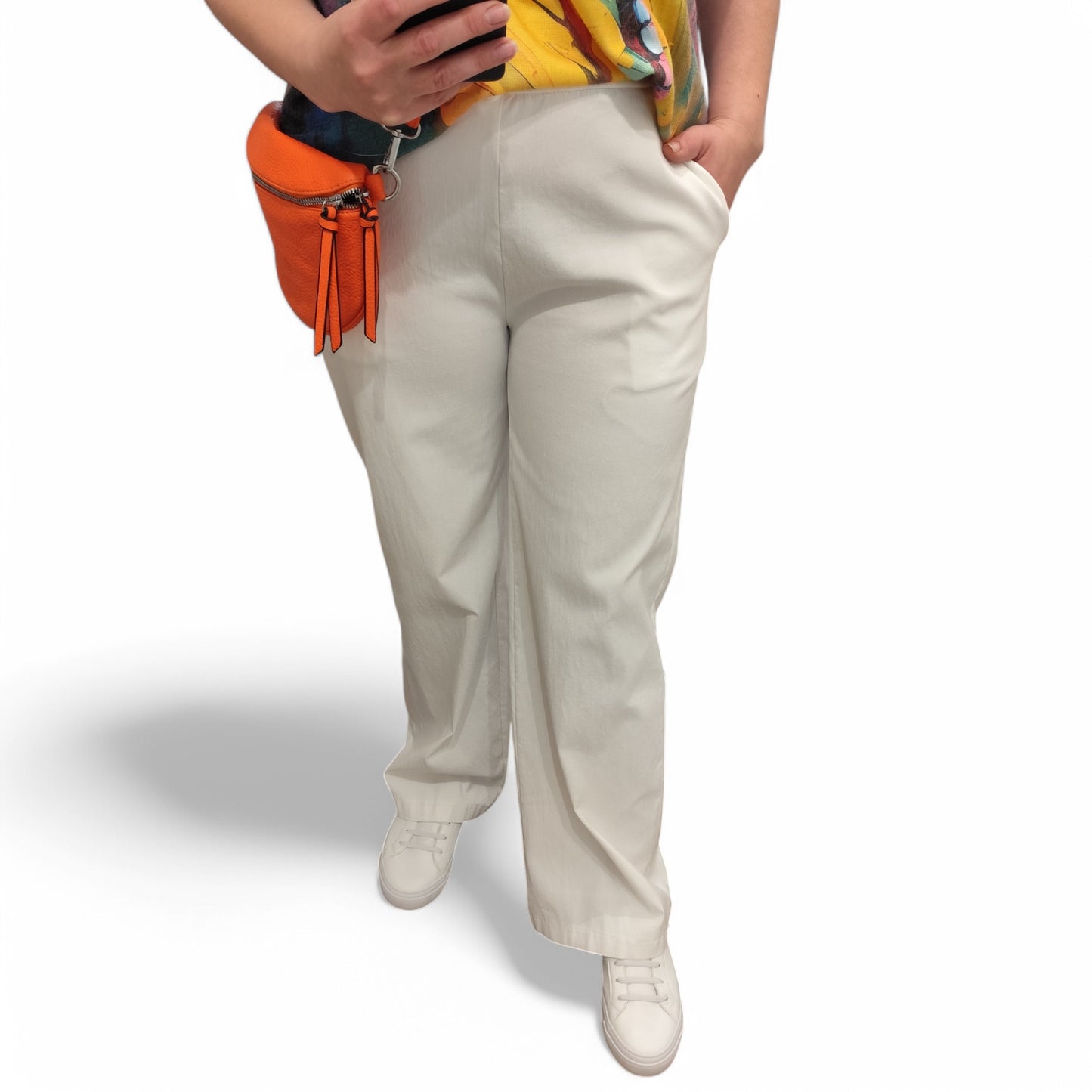 Wide-Leg Hose in Weiß