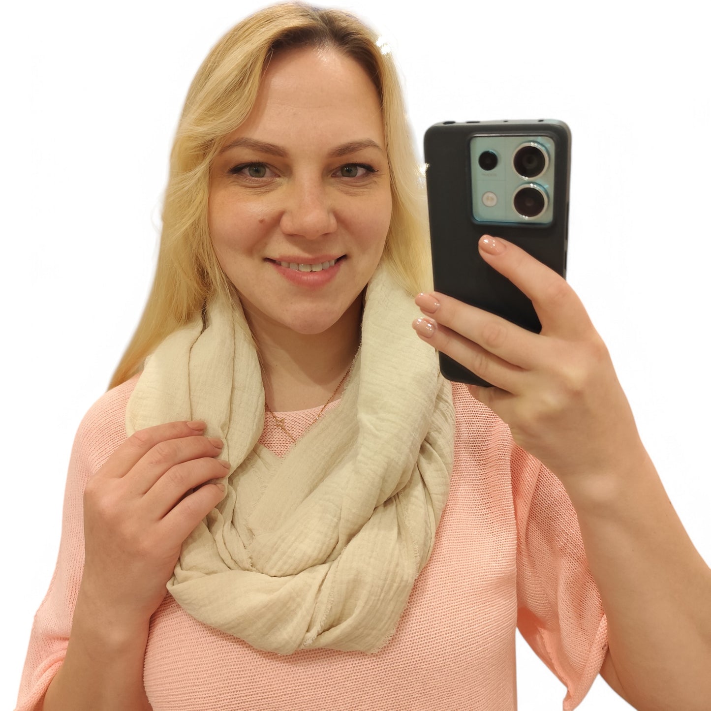 Musselin Schal in Beige