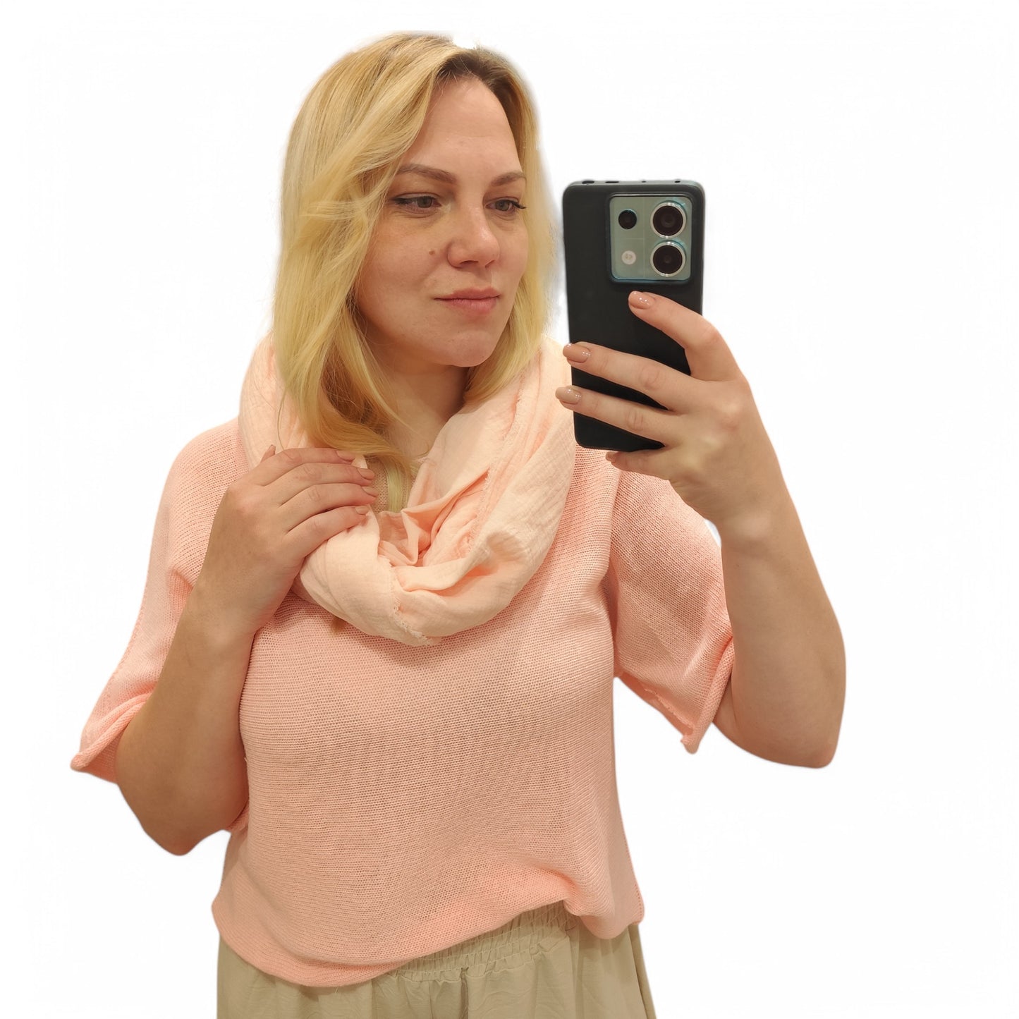 Musselin Schal in Rosa