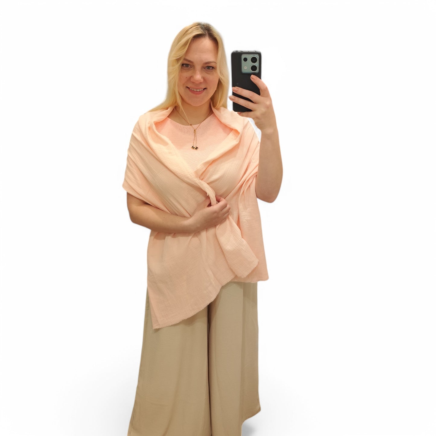 Musselin Schal in Rosa
