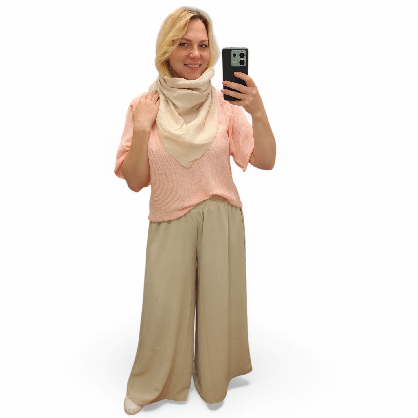 Musselin Dreiecktuch in Beige