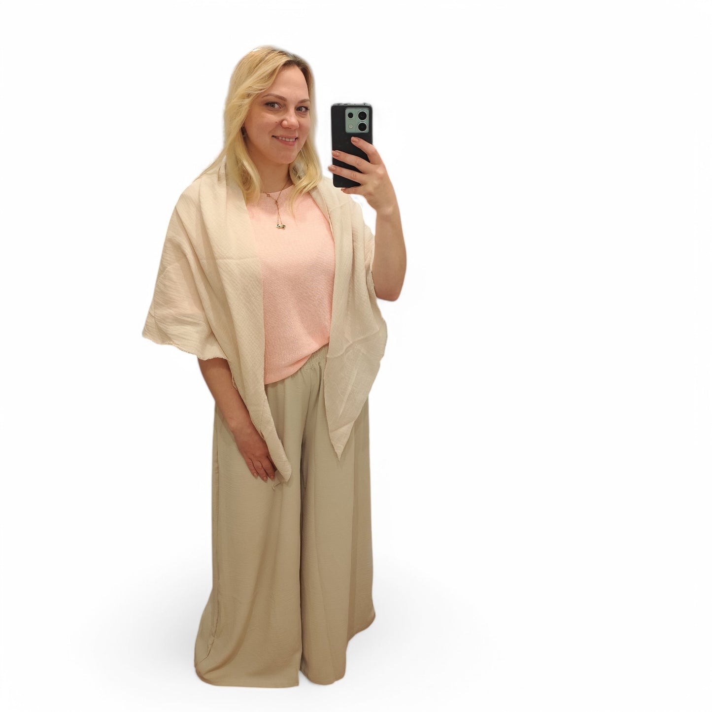 Musselin Dreiecktuch in Beige