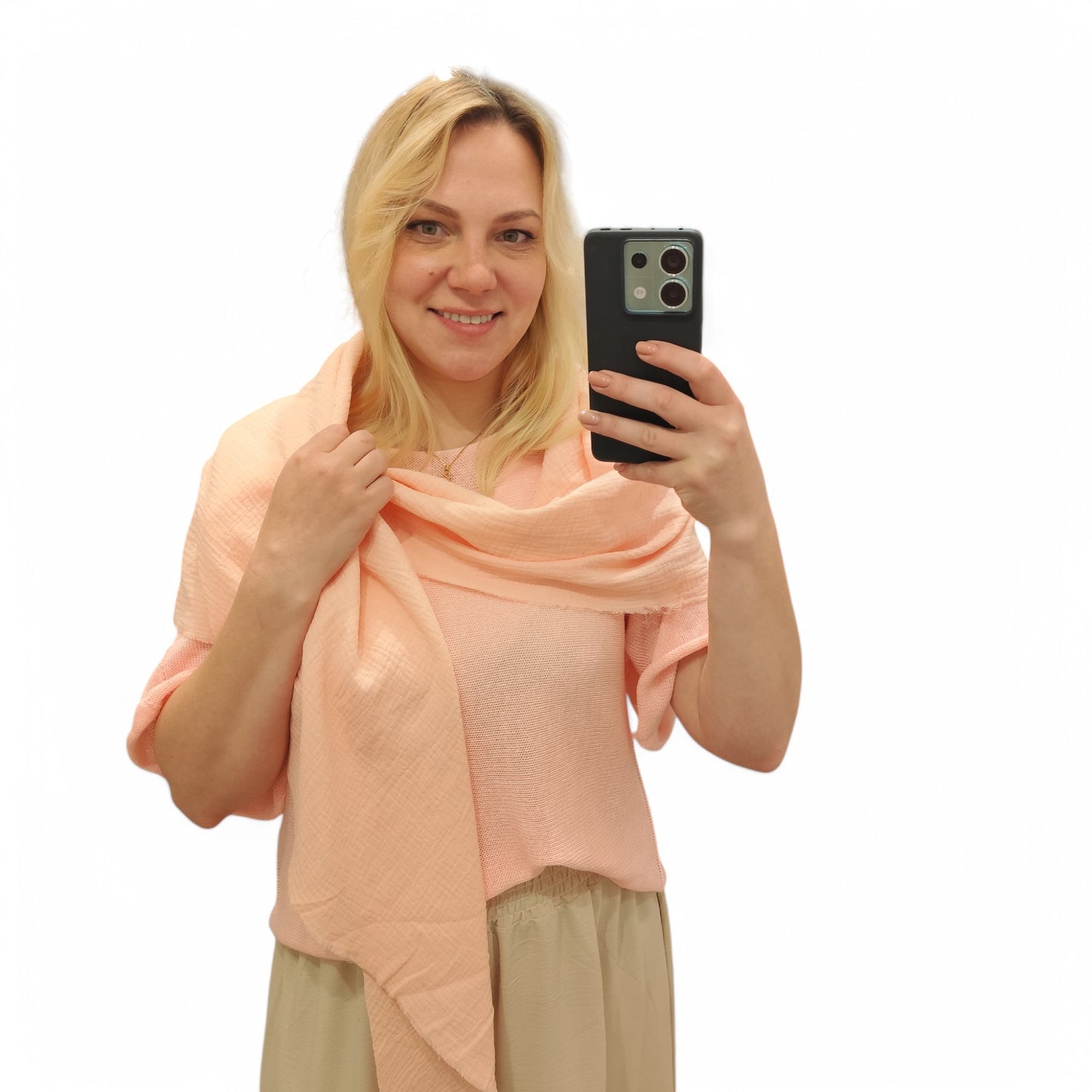 Musselin Dreiecktuch in Rosa