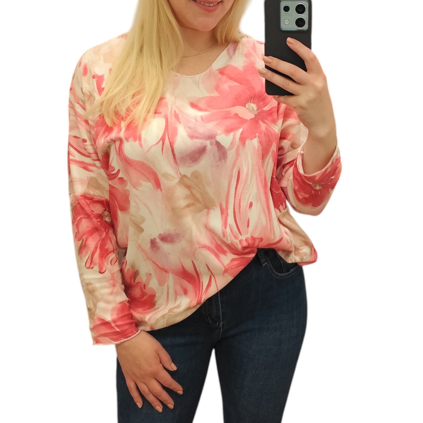 Shirt mit floralem Muster in Pink