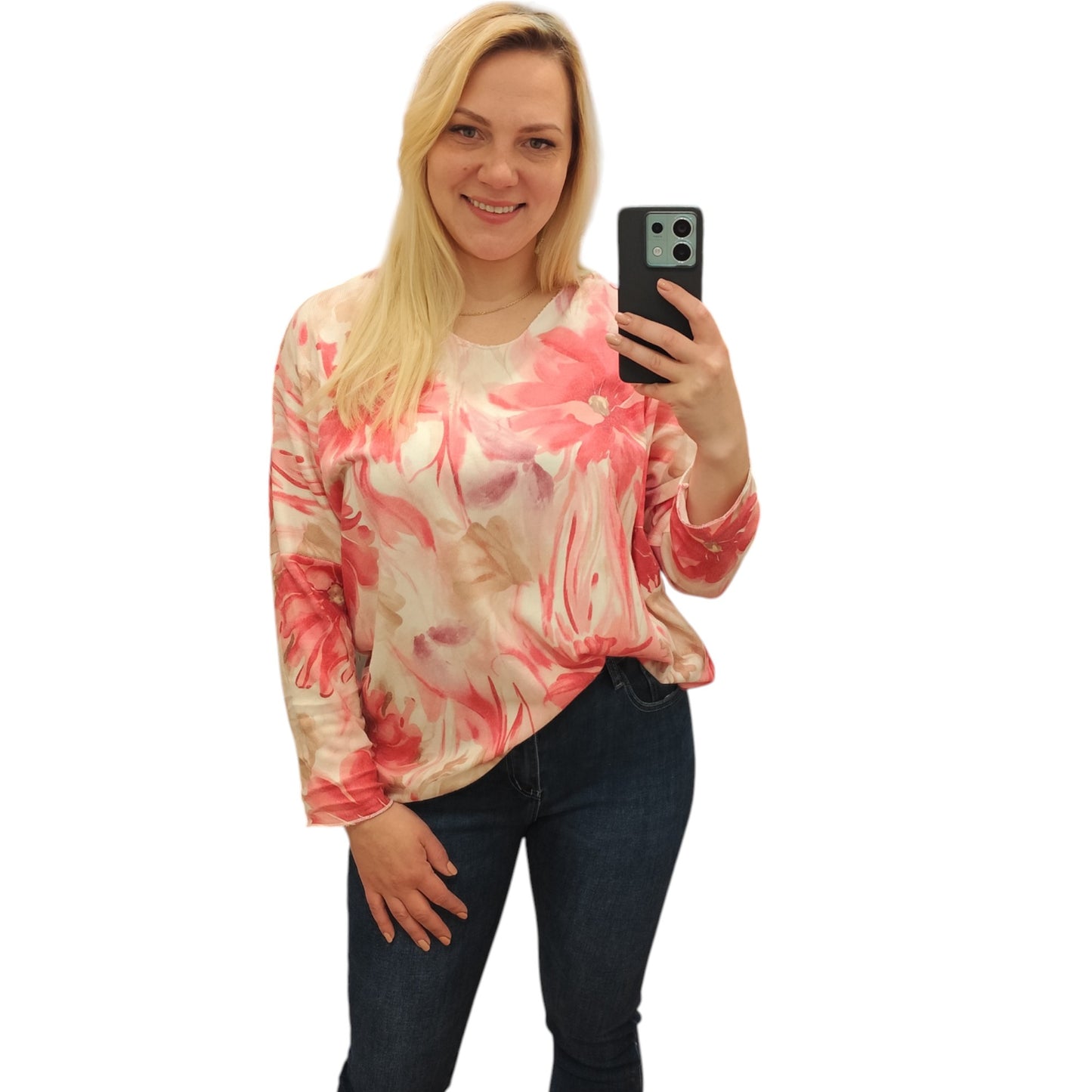 Shirt mit floralem Muster in Pink