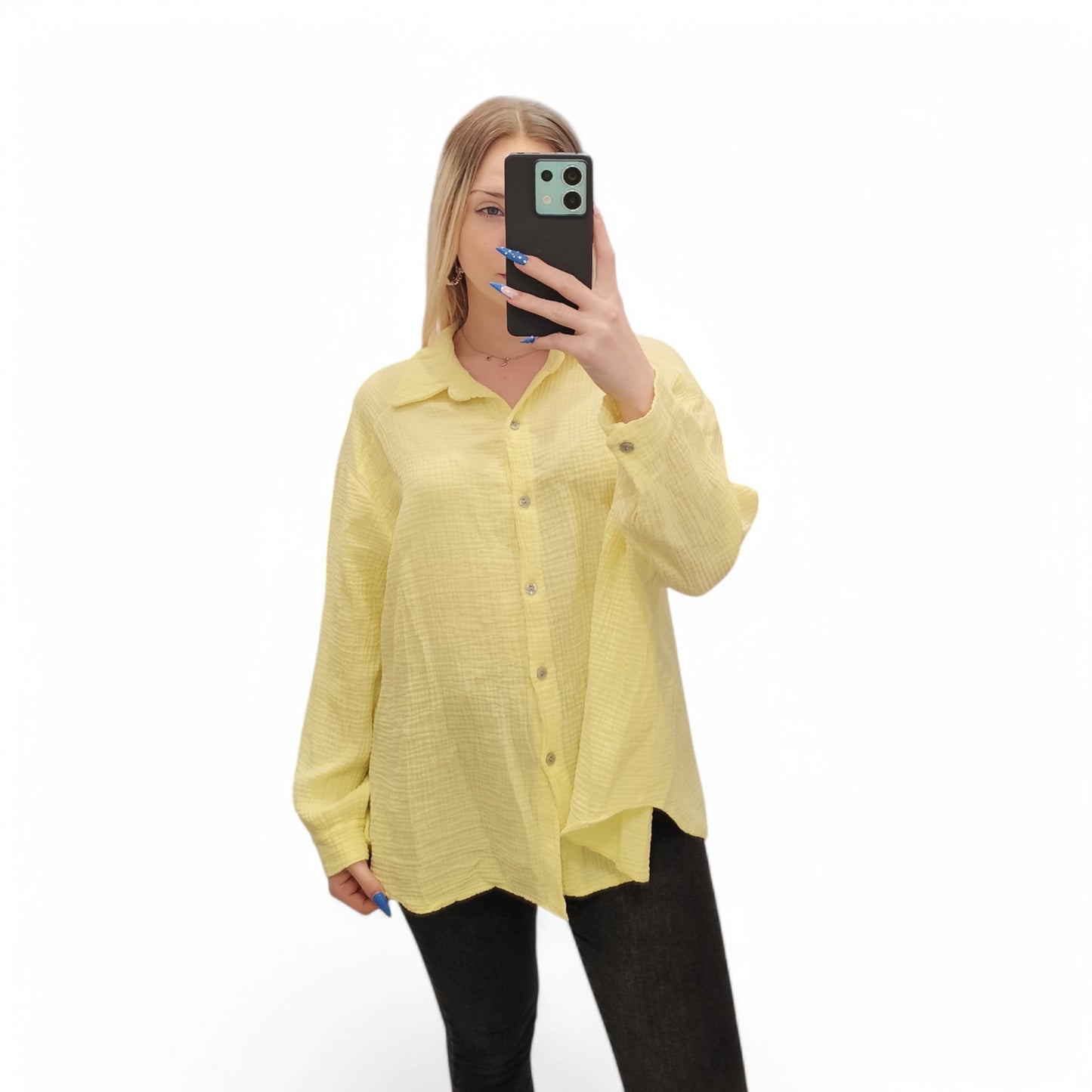 Musselin Bluse in Gelb