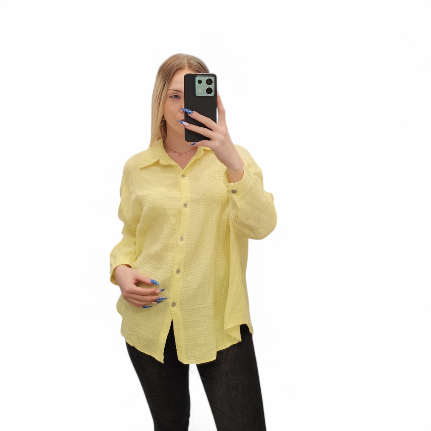 Musselin Bluse in Gelb