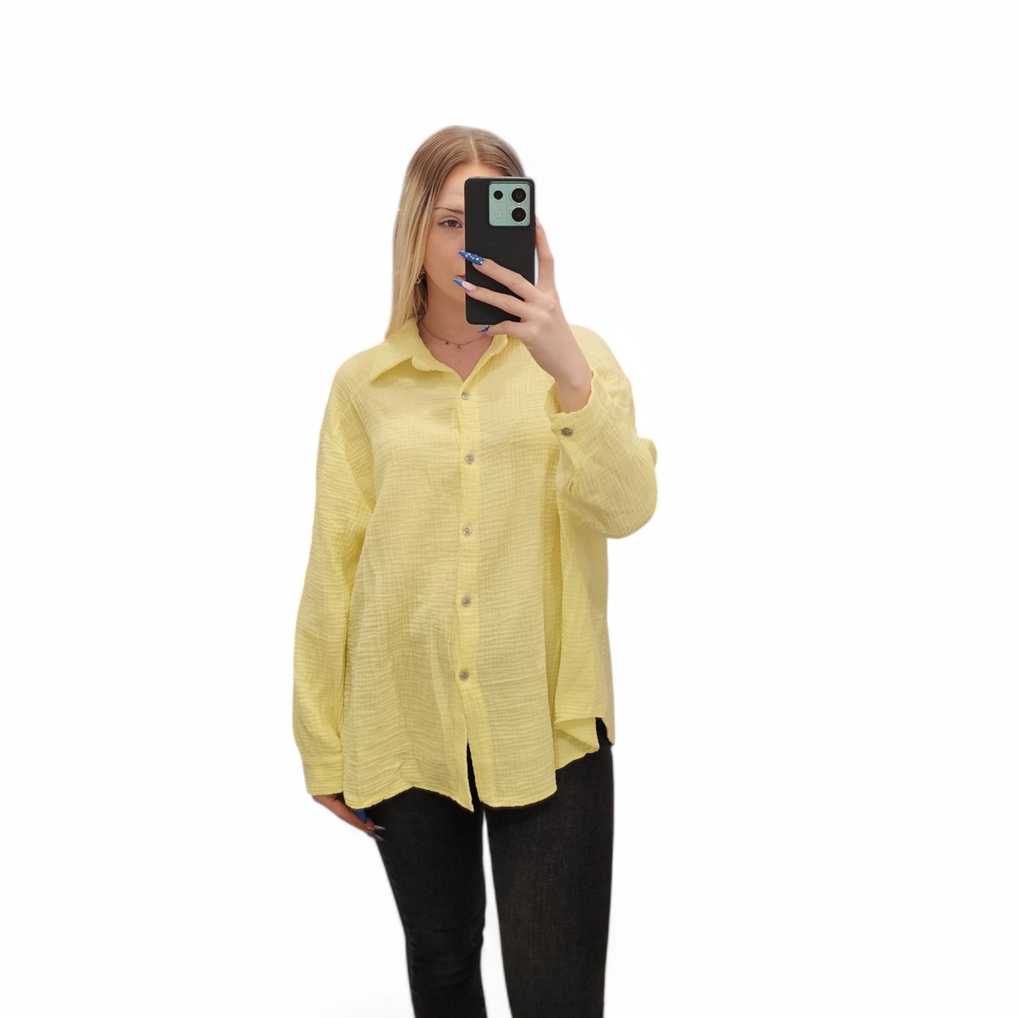 Musselin Bluse in Gelb