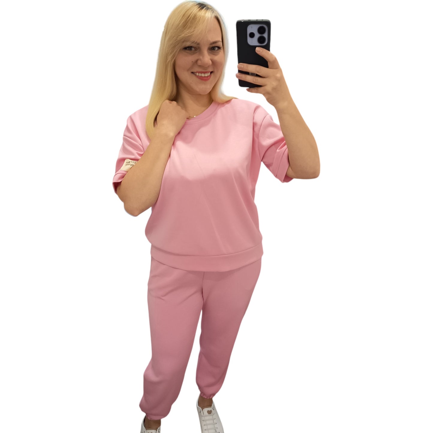 kurzärmliger Jogginganzug/ Jogging Zweiteiler in Rosa