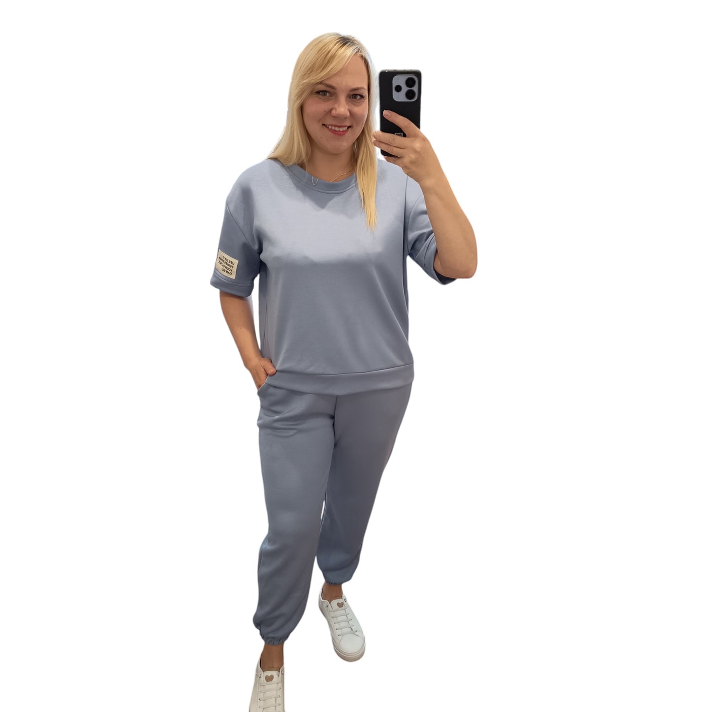 kurzärmliger Jogginganzug/ Jogging Zweiteiler in Hellblau