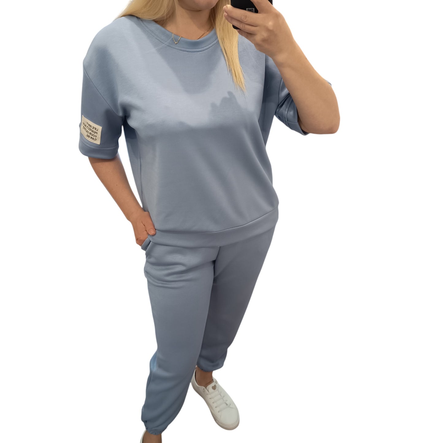 kurzärmliger Jogginganzug/ Jogging Zweiteiler in Hellblau