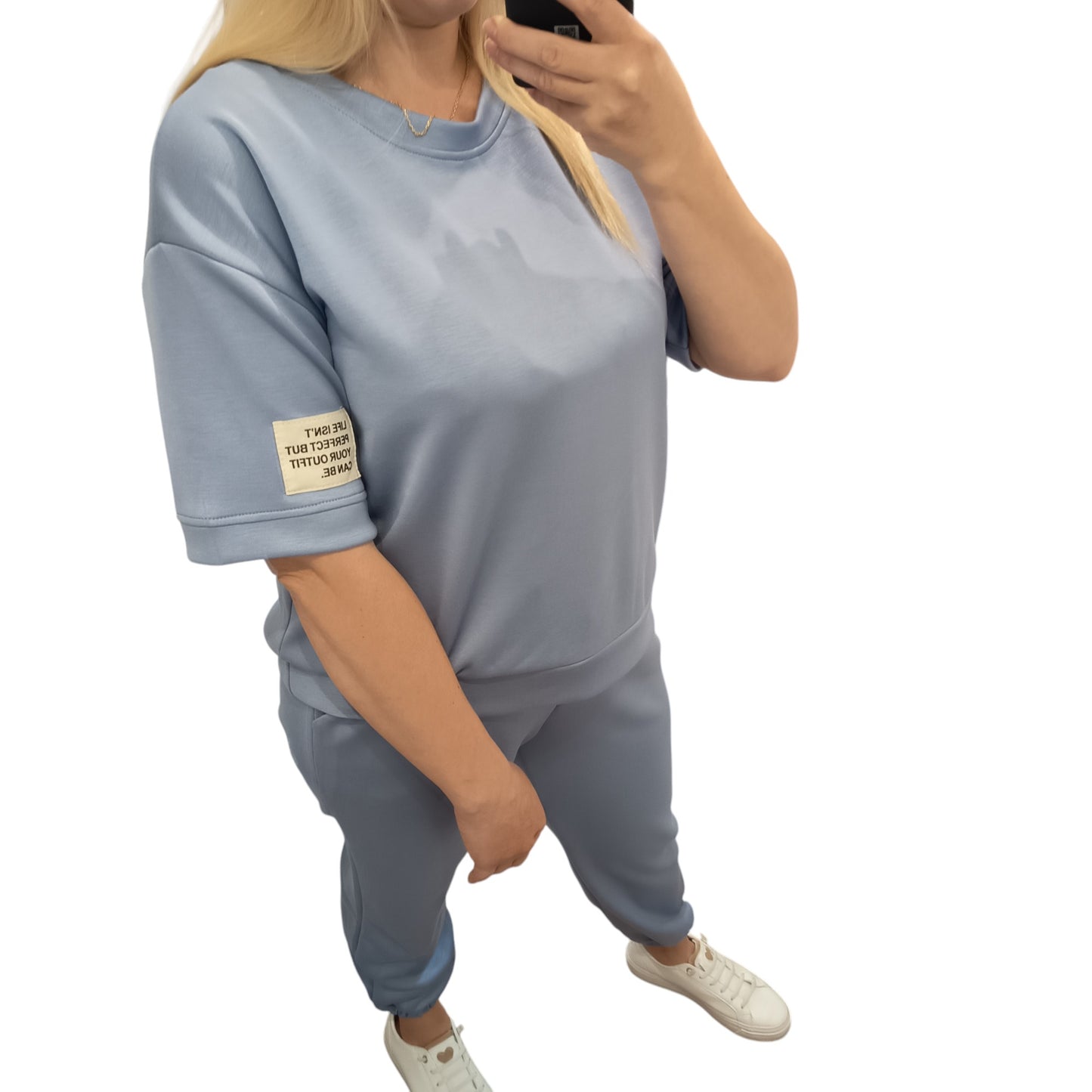 kurzärmliger Jogginganzug/ Jogging Zweiteiler in Hellblau