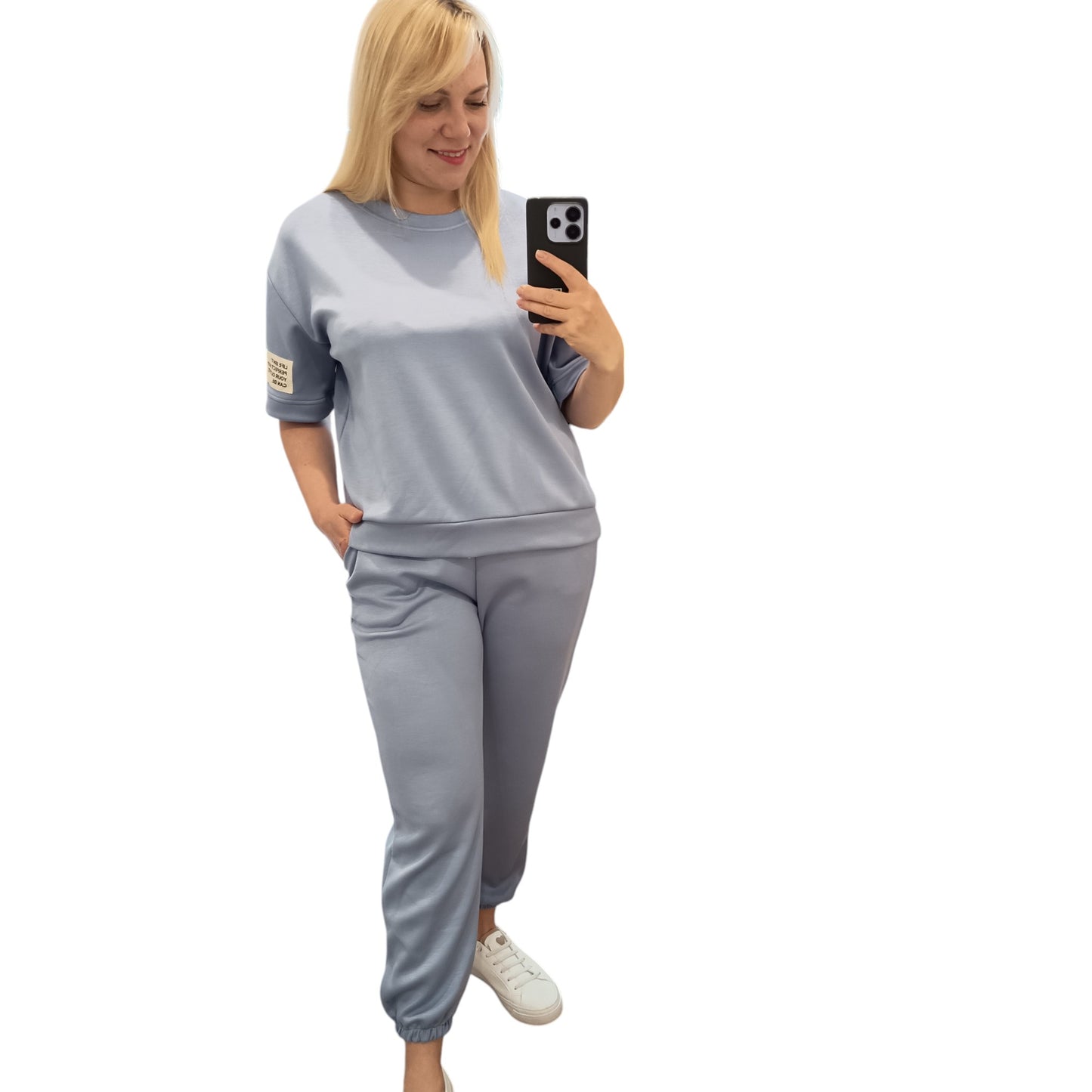 kurzärmliger Jogginganzug/ Jogging Zweiteiler in Hellblau