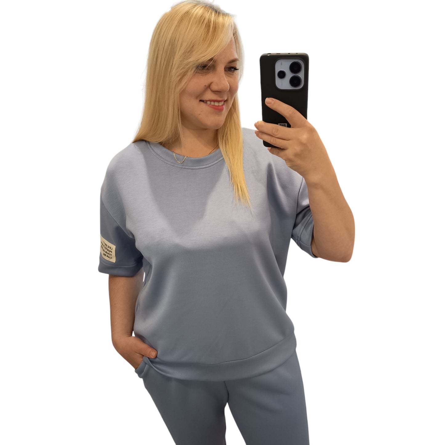 kurzärmliger Jogginganzug/ Jogging Zweiteiler in Hellblau