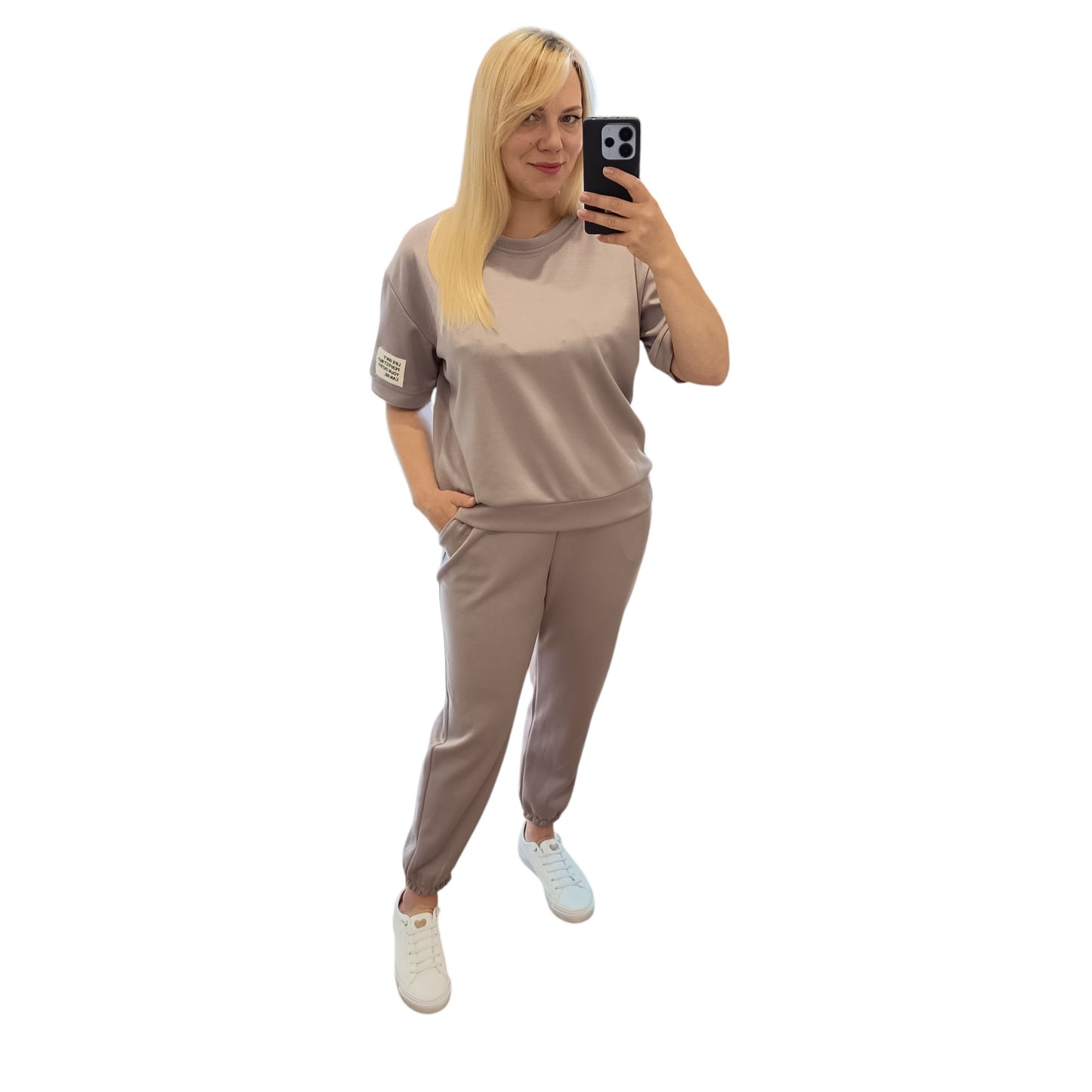kurzärmliger Jogginganzug/ Jogging Zweiteiler in Braun