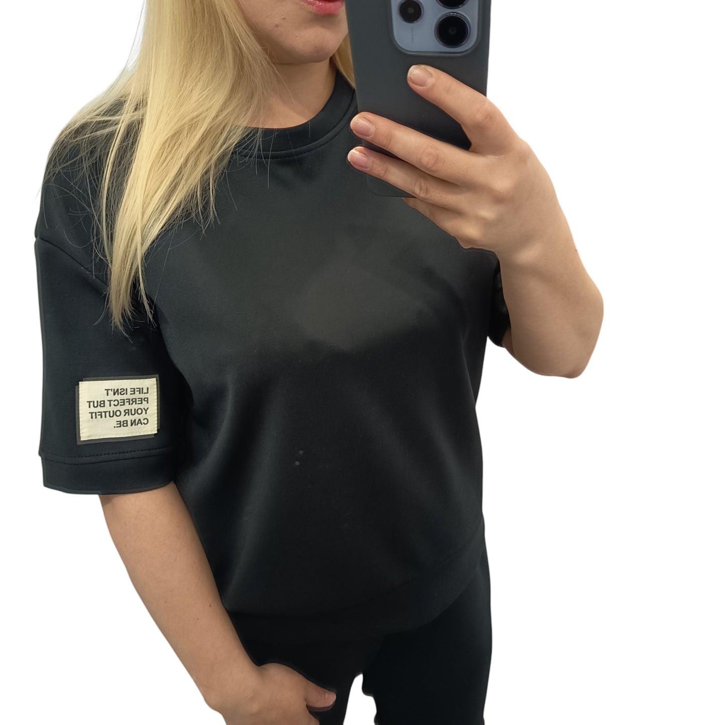 kurzärmliger Jogginganzug/ Jogging Zweiteiler in Schwarz