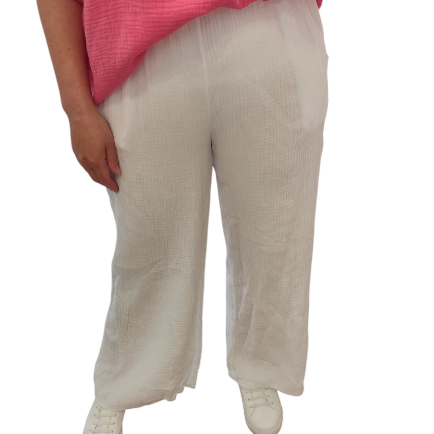Musselin Hose in Weiß