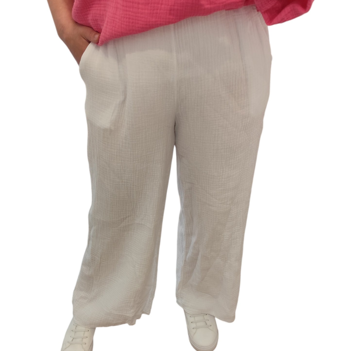 Musselin Hose in Weiß