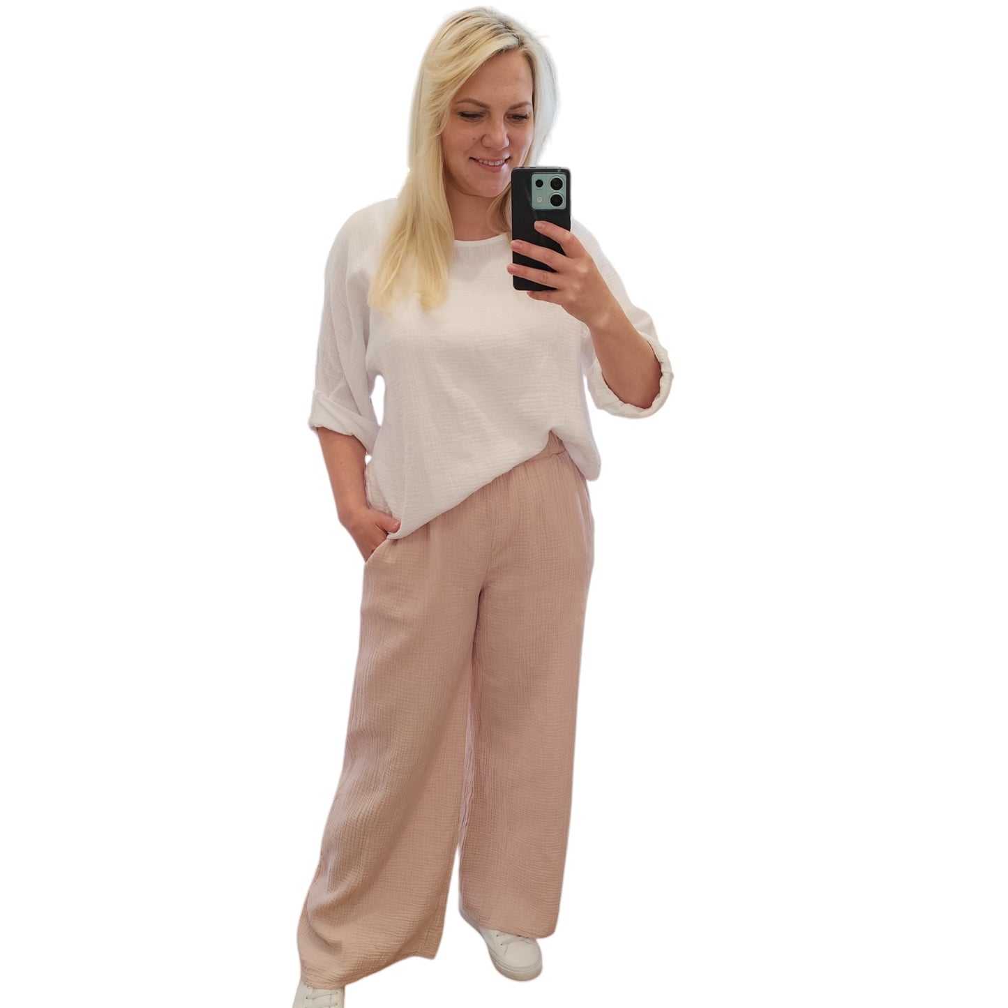 Musselin Hose in Rosa
