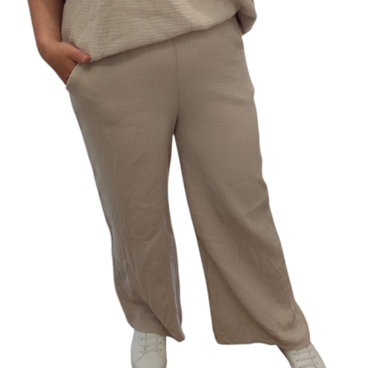 Musselin Hose in Beige