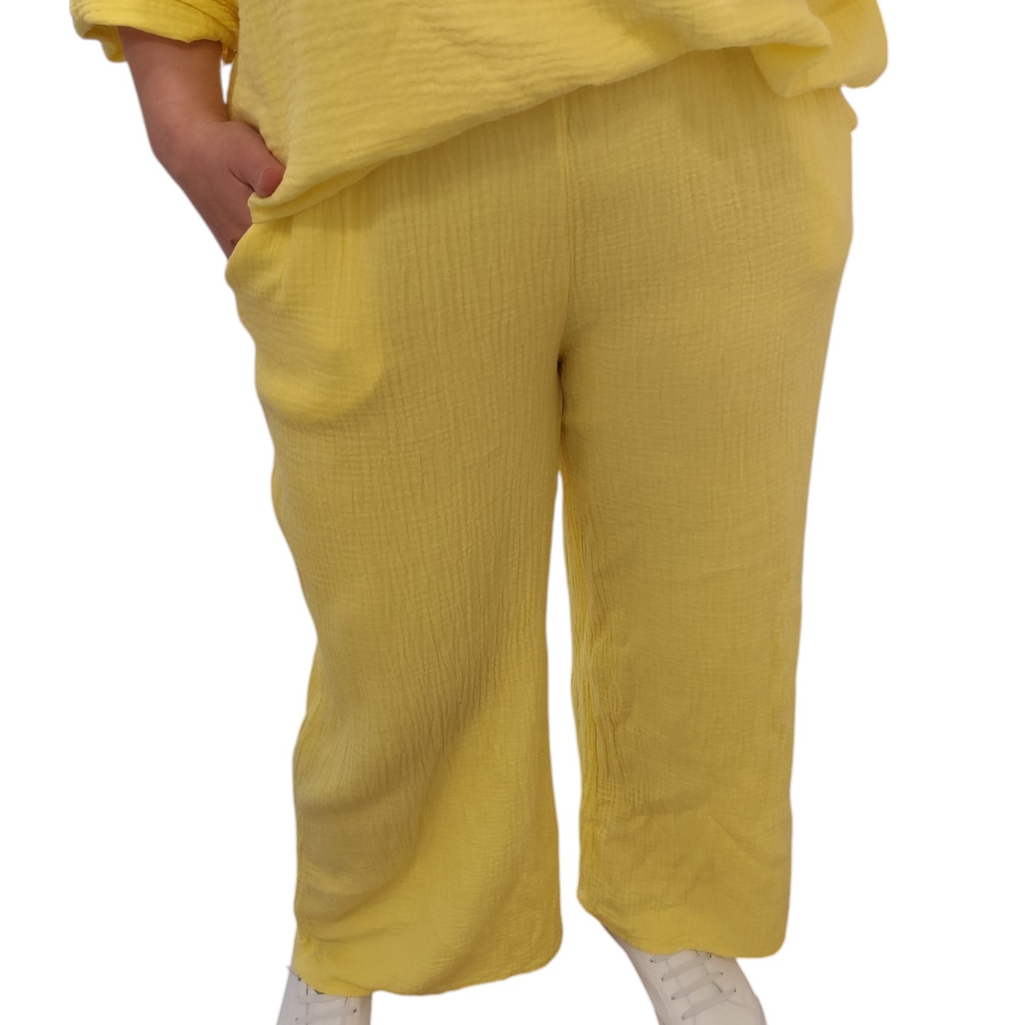 Musselin Hose in Gelb