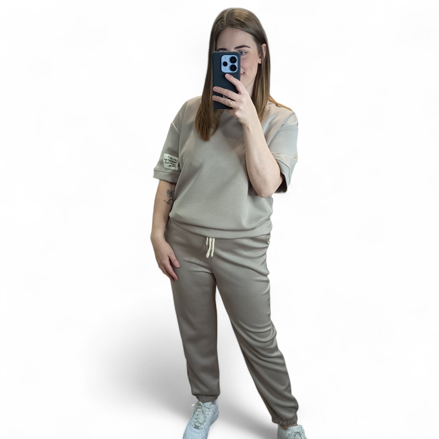 kurzärmliger Jogginganzug/ Jogging Zweiteiler in Braun