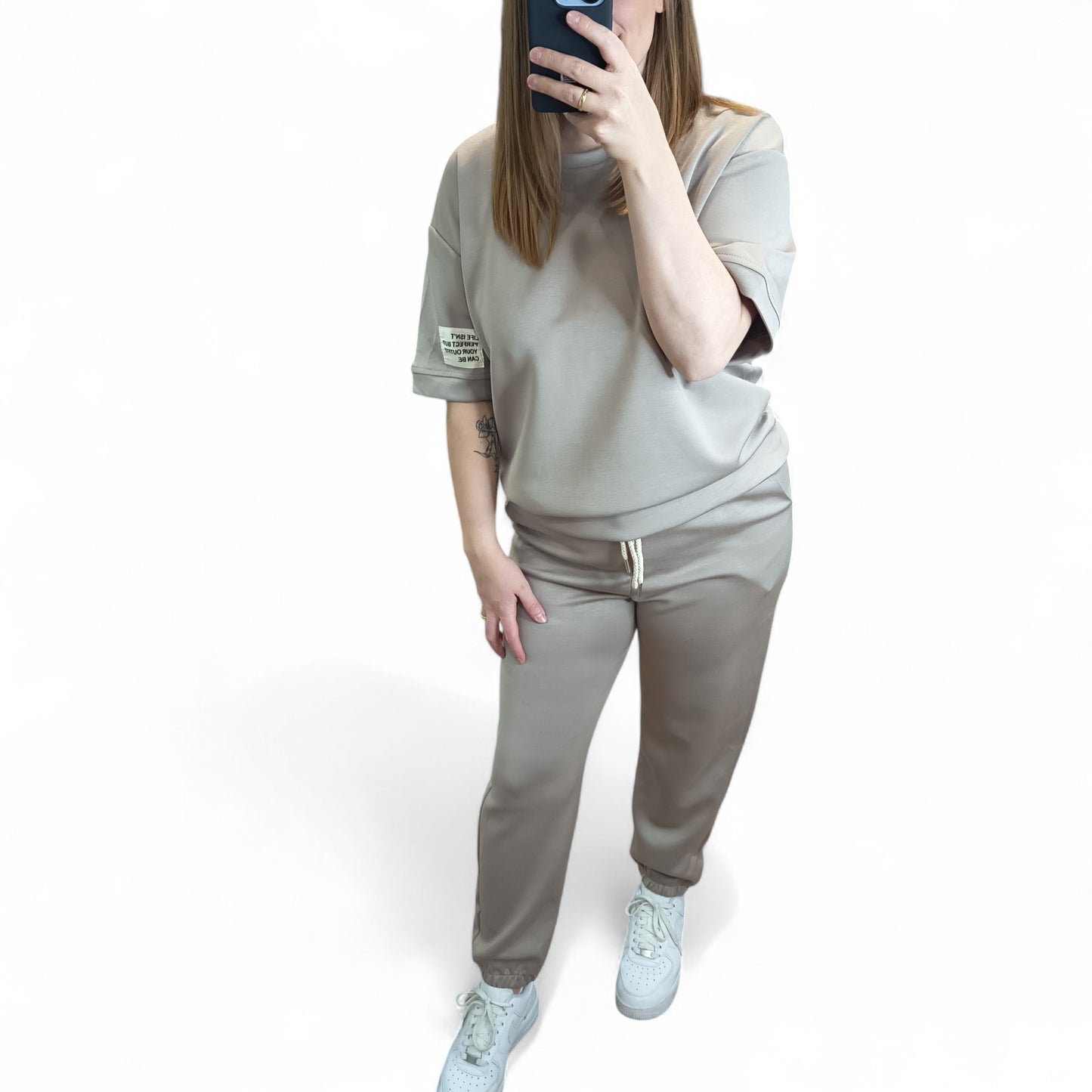 kurzärmliger Jogginganzug/ Jogging Zweiteiler in Braun