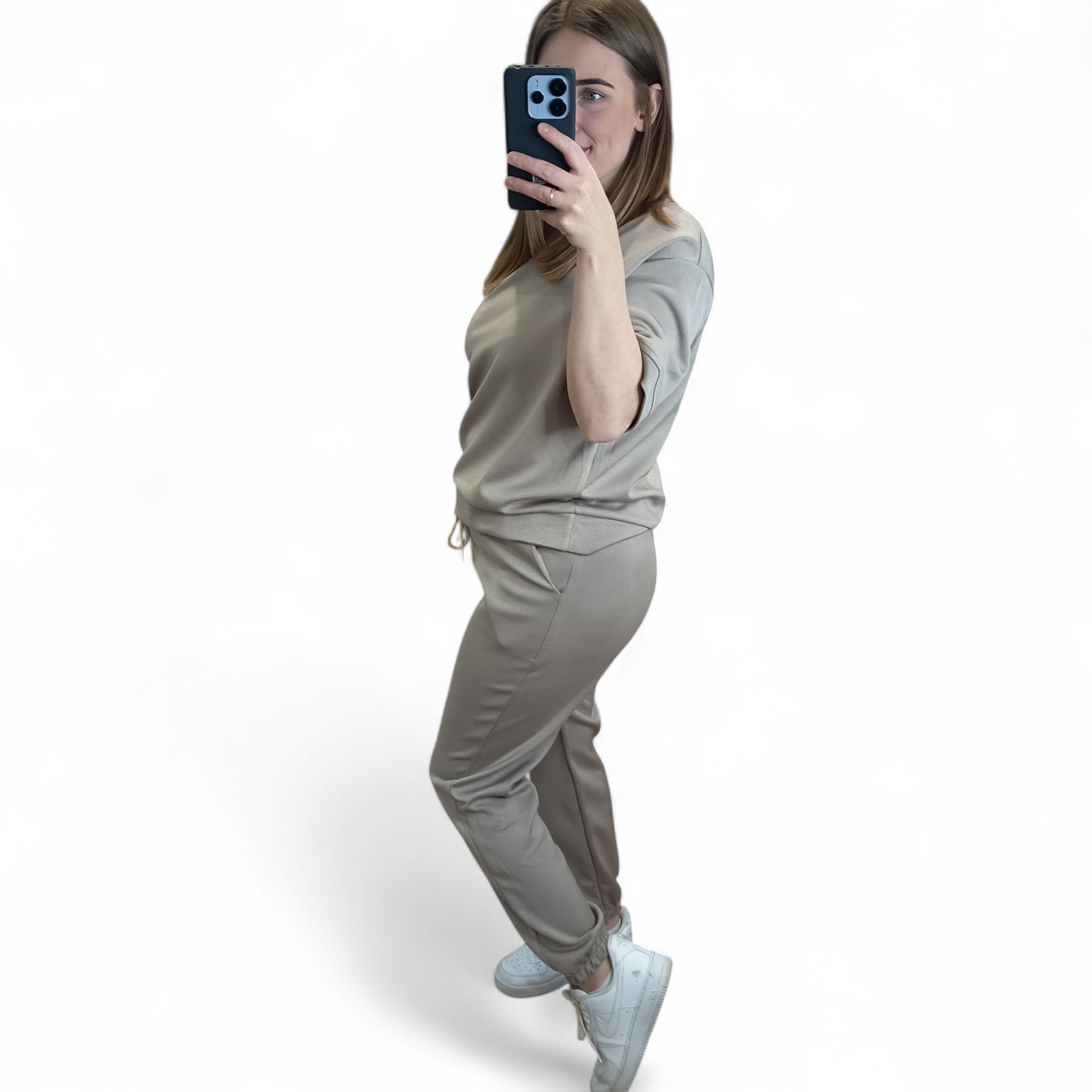 kurzärmliger Jogginganzug/ Jogging Zweiteiler in Braun