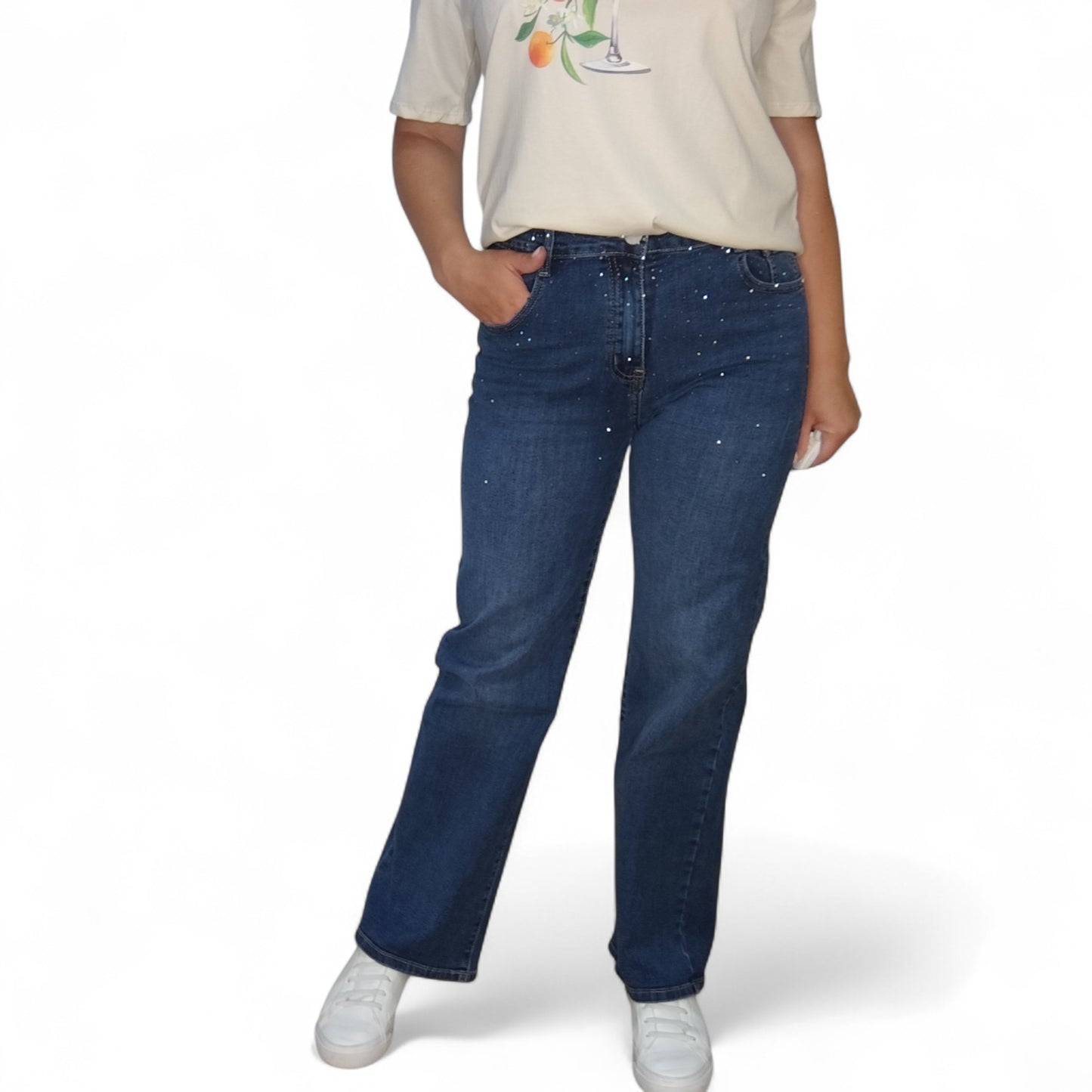 Jeans mit Strasssteinchen