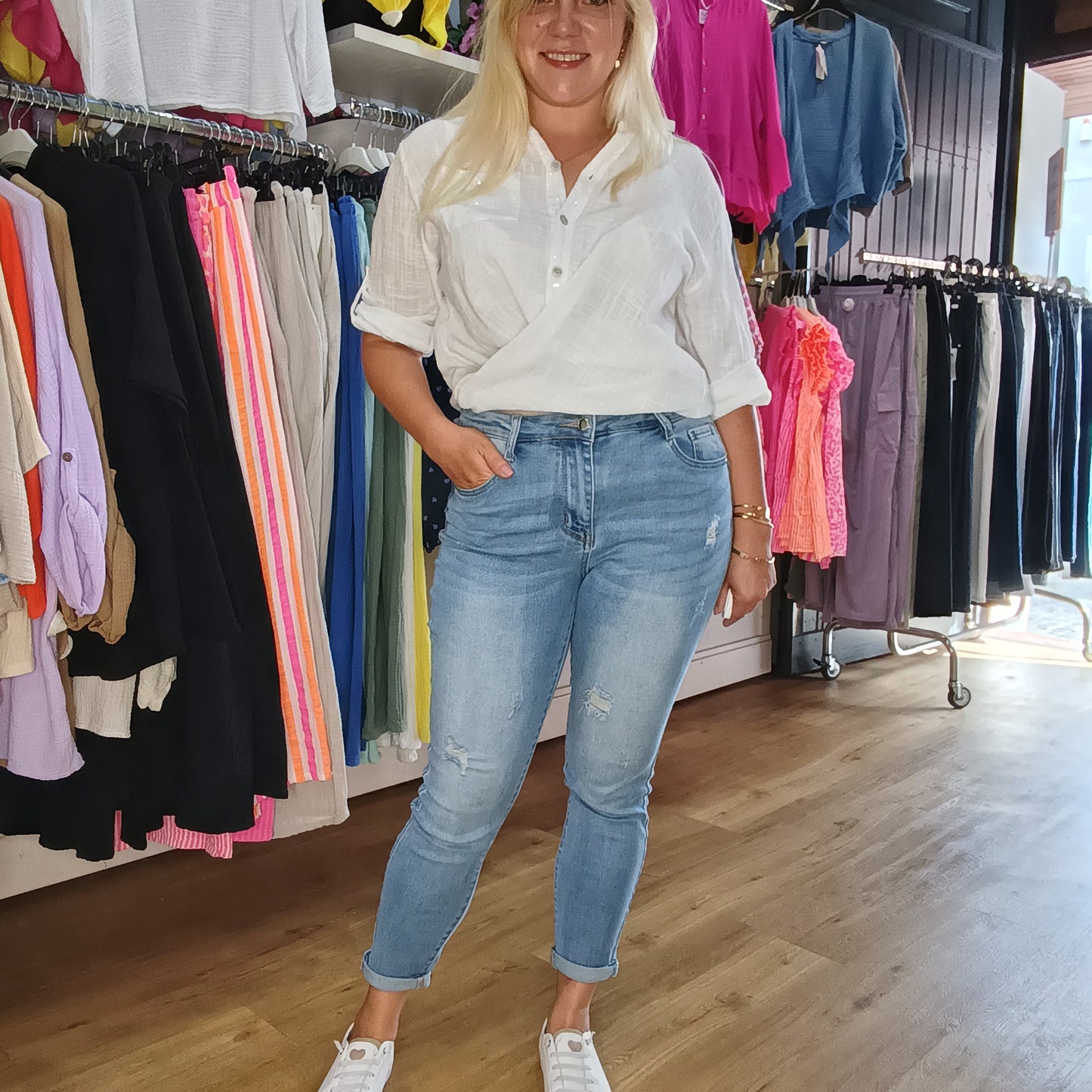 Slim Fit Jeans mit Waschungen