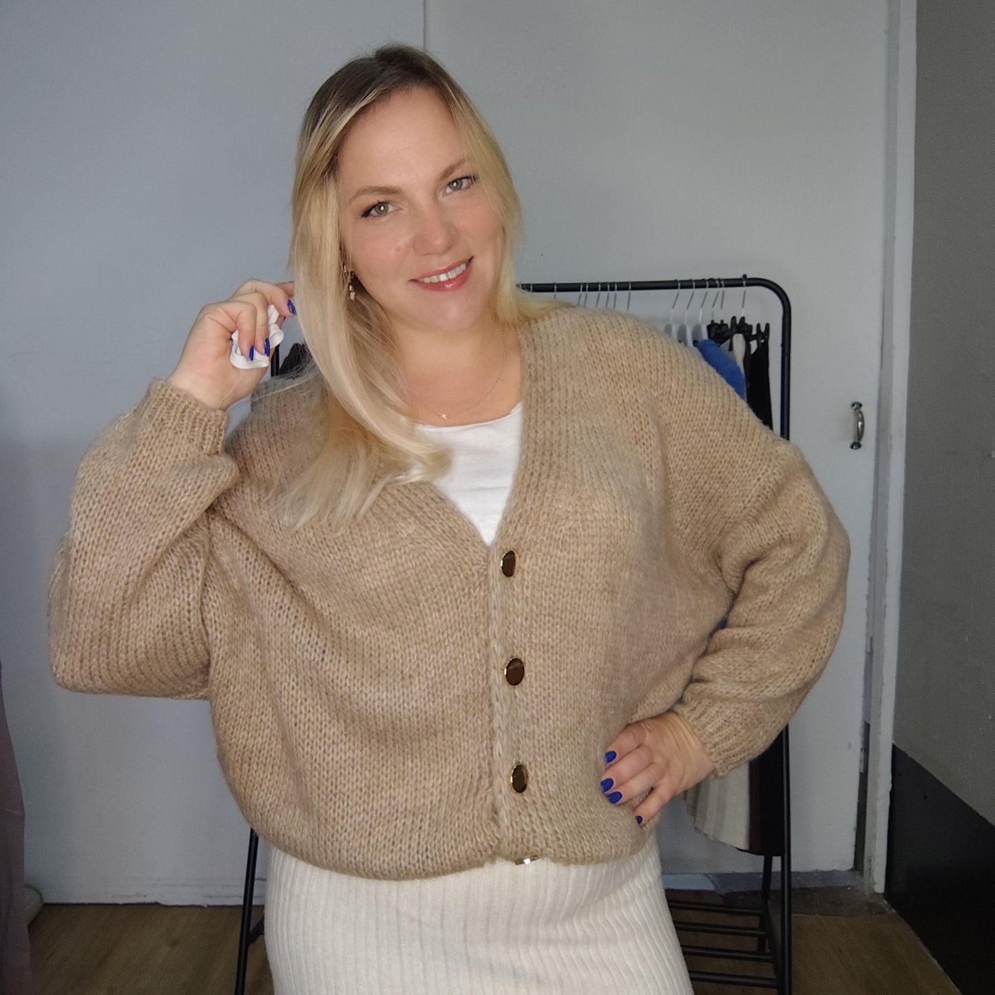 Strickjacke "Steff" in Braun