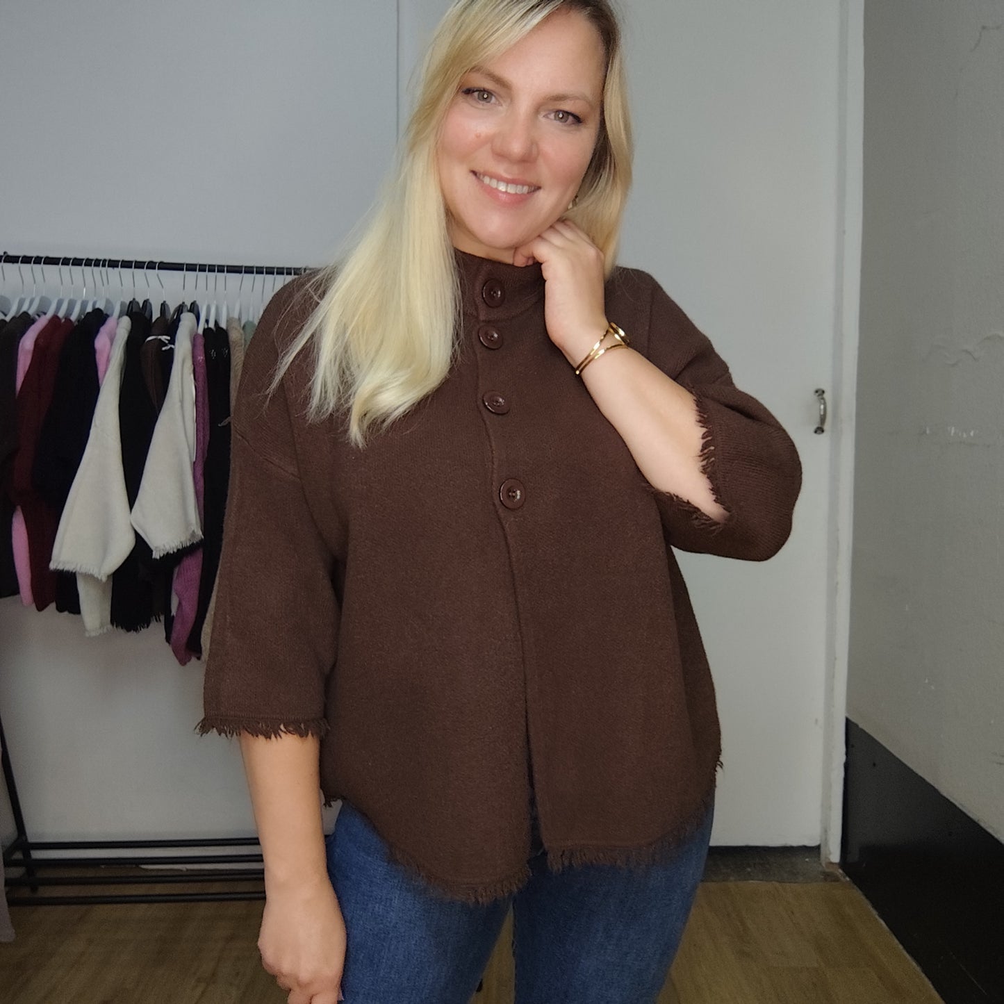 Strickjacke "Eva" in Dunkelbraun