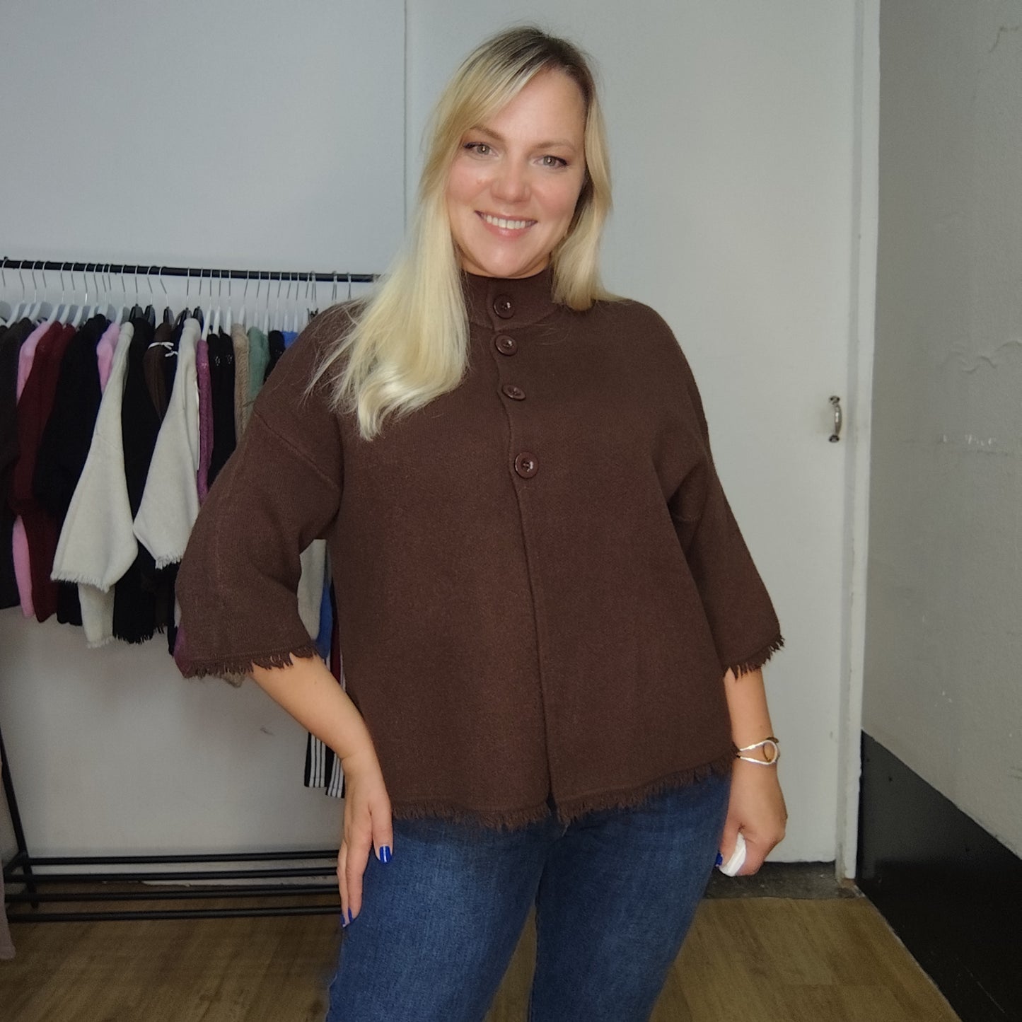 Strickjacke "Eva" in Dunkelbraun
