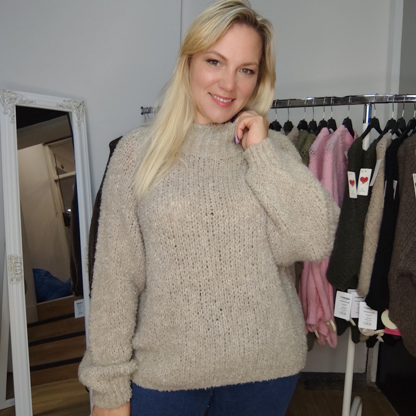 Bouclépullover "Josy" in Beige