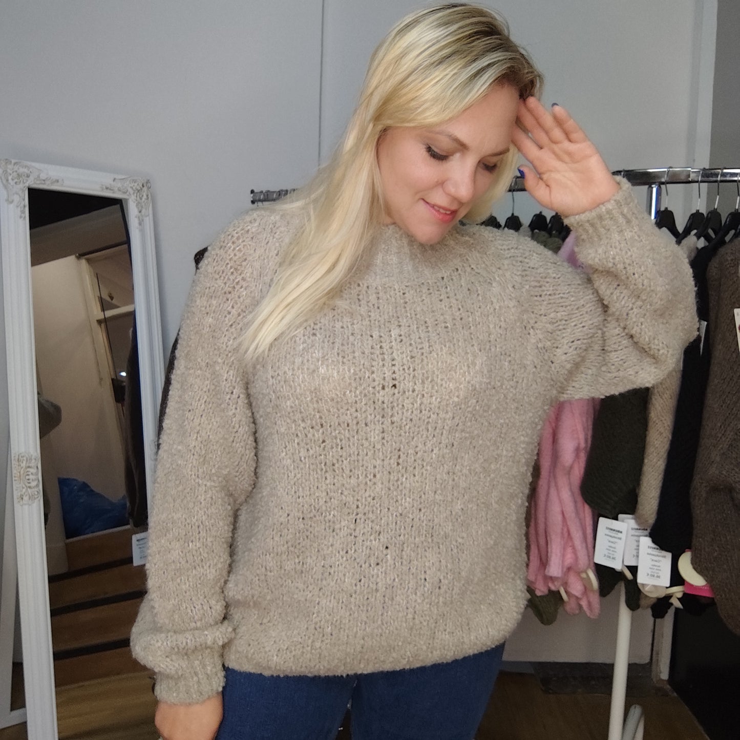 Bouclépullover "Josy" in Beige