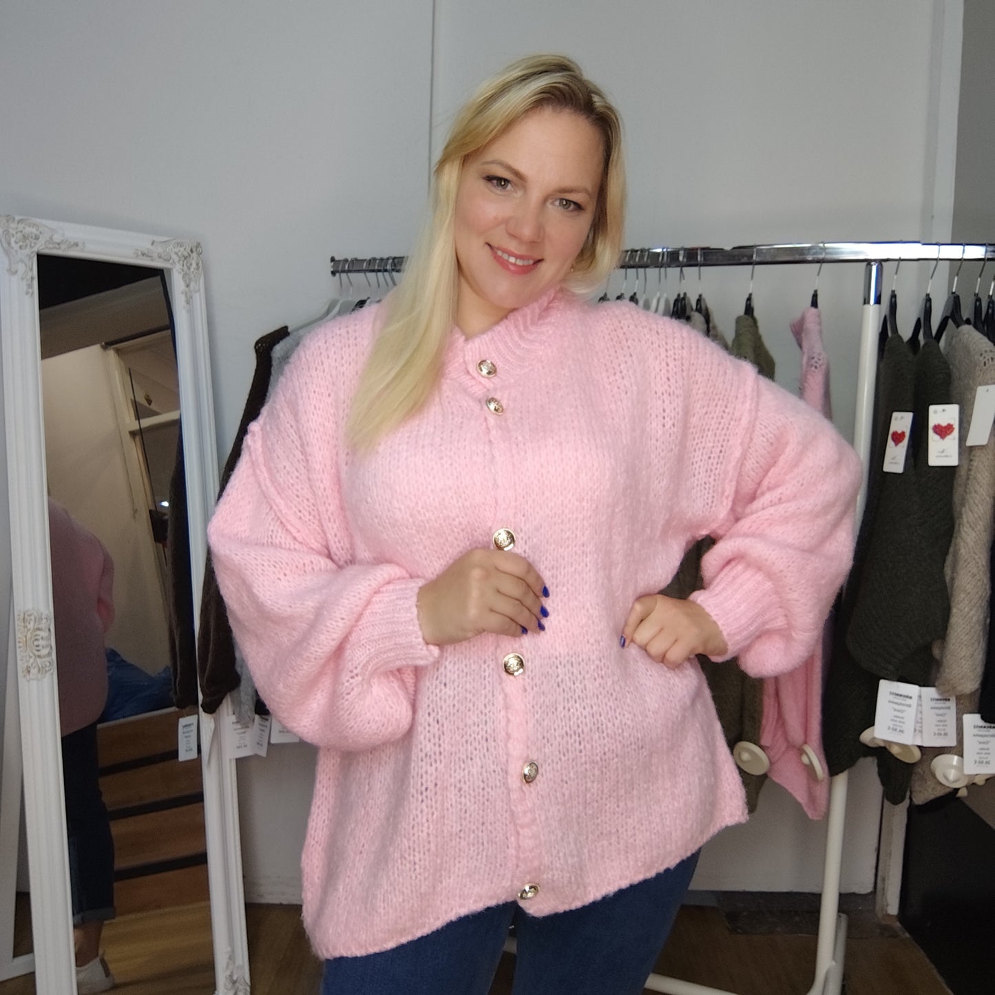 Strickjacke "Anni" in Rosa