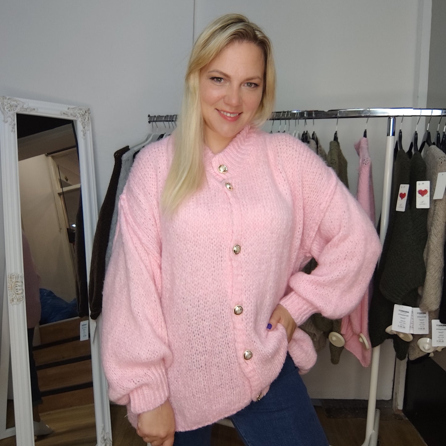 Strickjacke "Anni" in Rosa