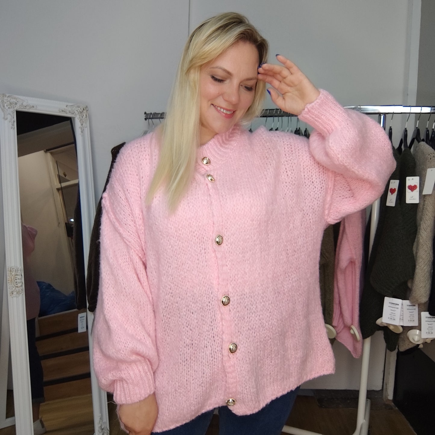 Strickjacke "Anni" in Rosa