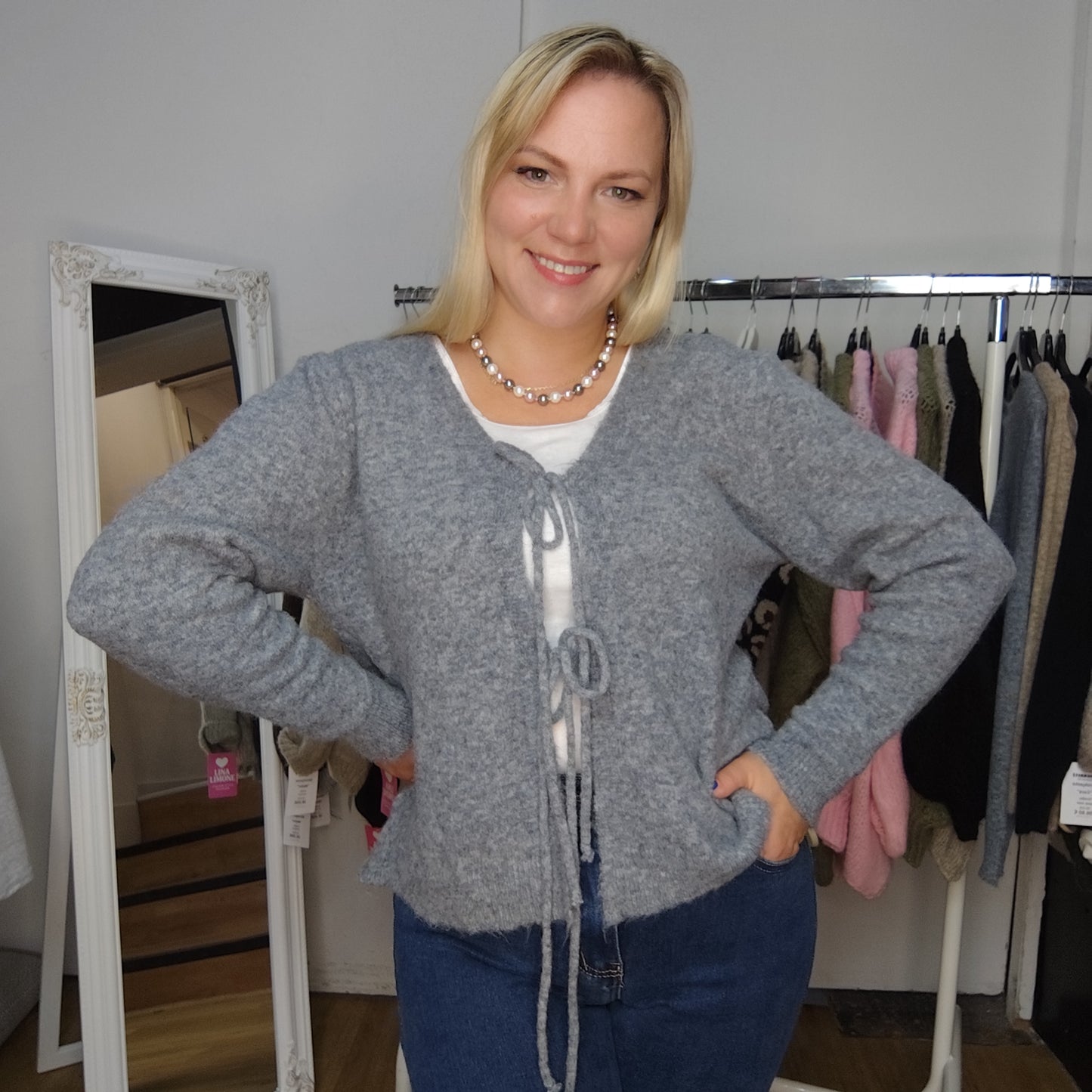 Strickjacke "Marie" in Grau