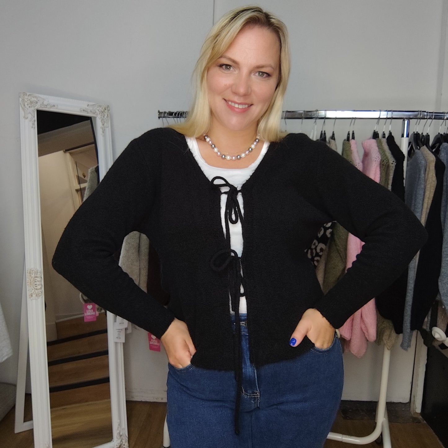 Strickjacke "Marie" in Schwarz