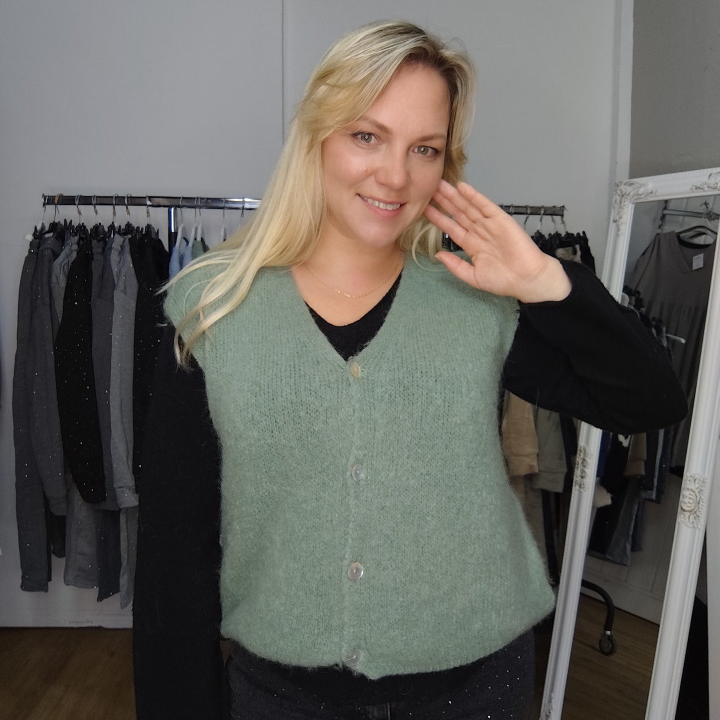 Strickweste "Lisa" in Mintgrün