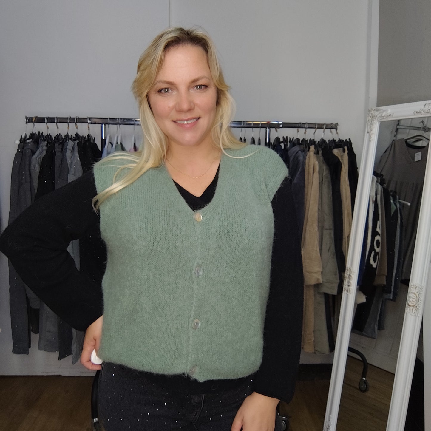 Strickweste "Lisa" in Mintgrün