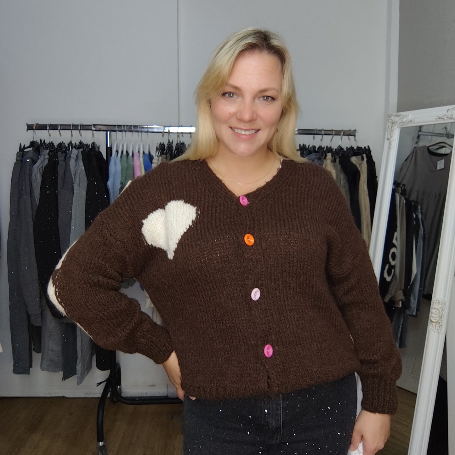 Strickjacke "Luise" in Dunkelbraun